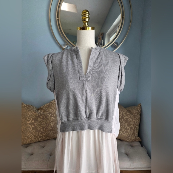 3.1 Phillip Lim Combo Tiered Sweatshirt Midi Dress - Picture 3 of 10